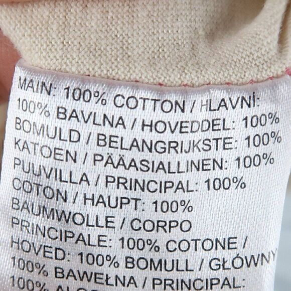 RAGGED JEANS PINK & IVORY CROPPED SHORT SLEEVE BASEBALL LOGO SHIRT SIZE MED - Picture 3 of 7